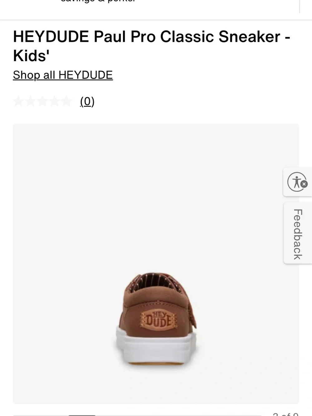 Hey Dude Kids Brown Paul Pro Sneaker with White Sole